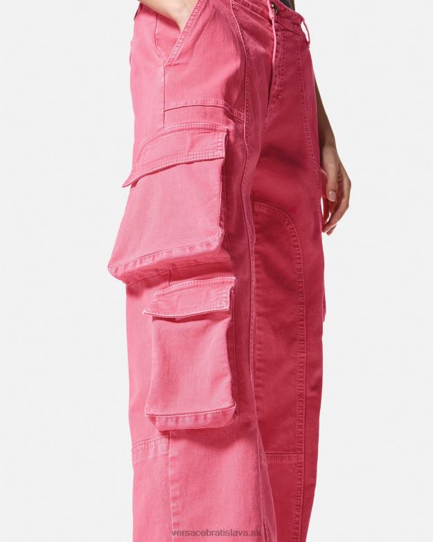 oblečenie X8X8P2243 Versace cargo džínsy s rovnými nohavicami fuchsiová ženy
