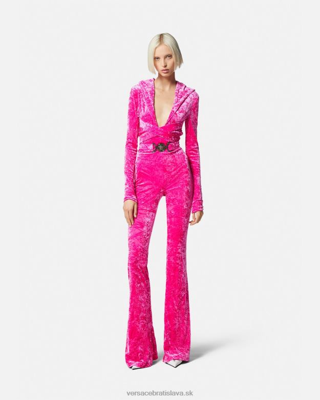 oblečenie X8X8P56 Versace zamatová kombinéza s kapucňou medusa \'95 fuchsiová ženy