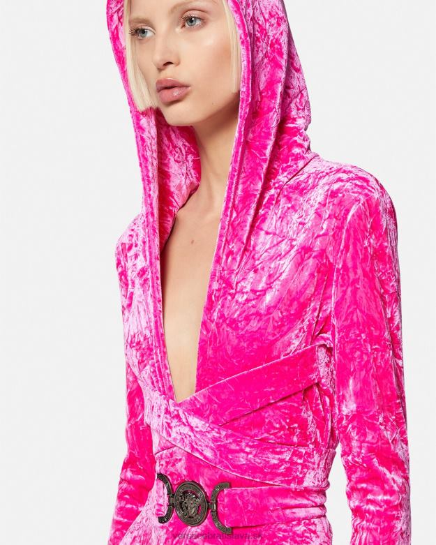 oblečenie X8X8P56 Versace zamatová kombinéza s kapucňou medusa \'95 fuchsiová ženy