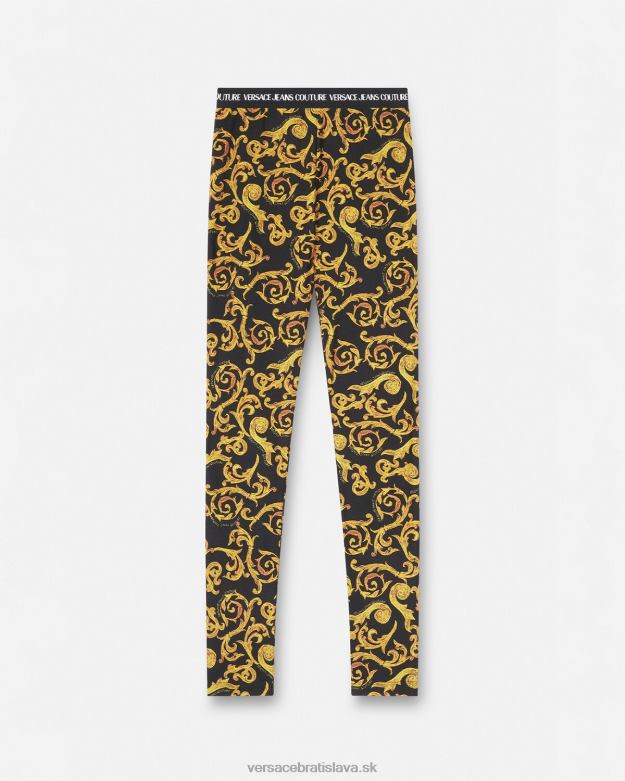 oblečenie X8X8P2178 Versace sketch couture legíny čierne zlato ženy