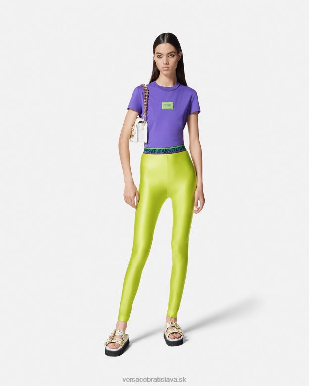 oblečenie X8X8P2241 Versace legíny s logom vápno ženy