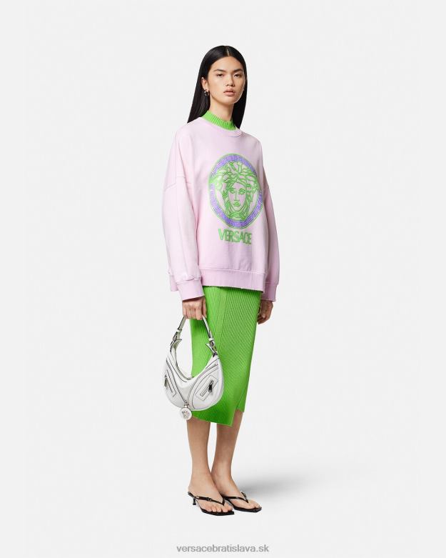 oblečenie X8X8P132 Versace Medusa logo distressed mikina Ružová ženy