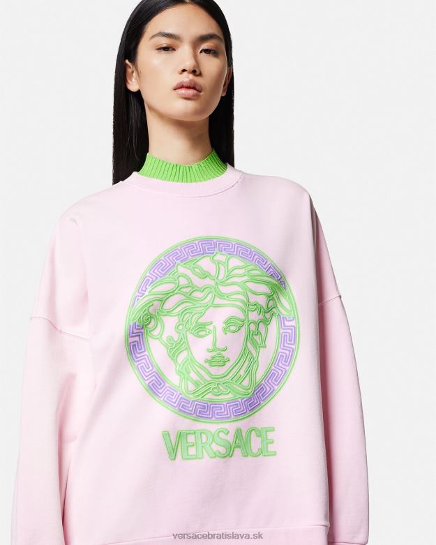 oblečenie X8X8P132 Versace Medusa logo distressed mikina Ružová ženy