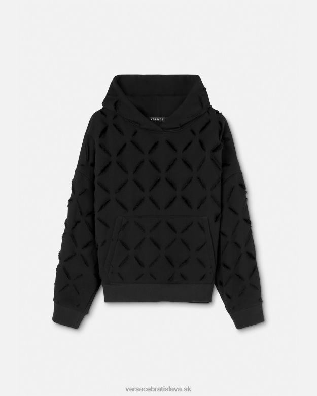 oblečenie X8X8P142 Versace distressed slash oversized mikina s kapucňou čierna ženy