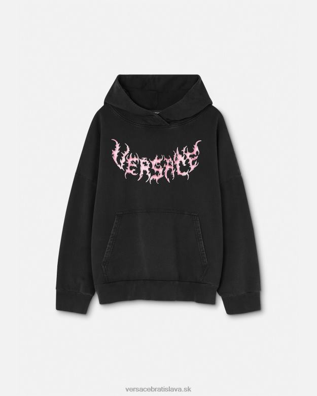 oblečenie X8X8P144 Versace mikina s logom čierna ženy