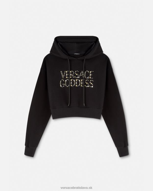 oblečenie X8X8P145 Versace mikina s kapucňou s kapucňou čierna ženy