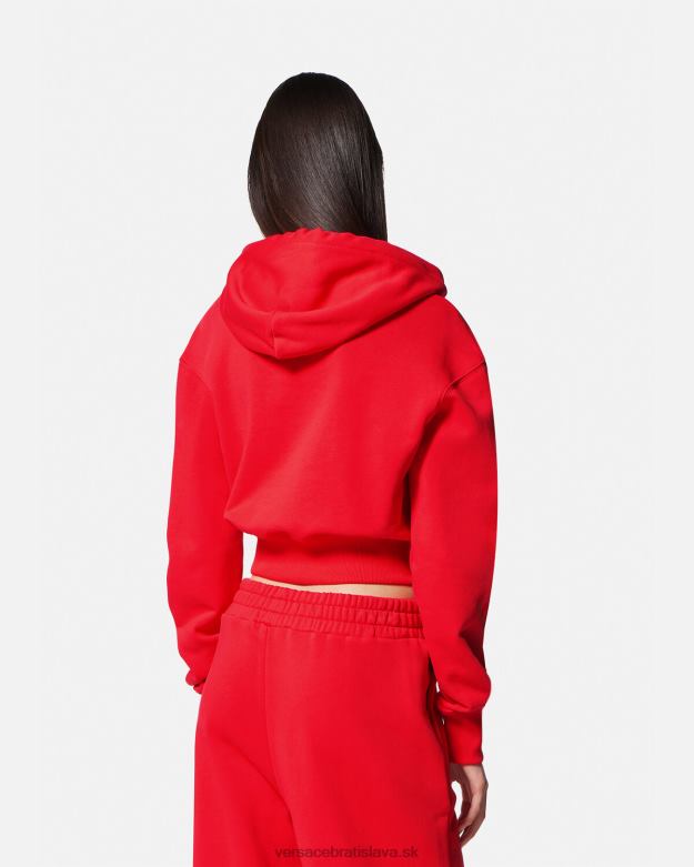 oblečenie X8X8P2170 Versace crop mikina s logom ruží oranžová ženy