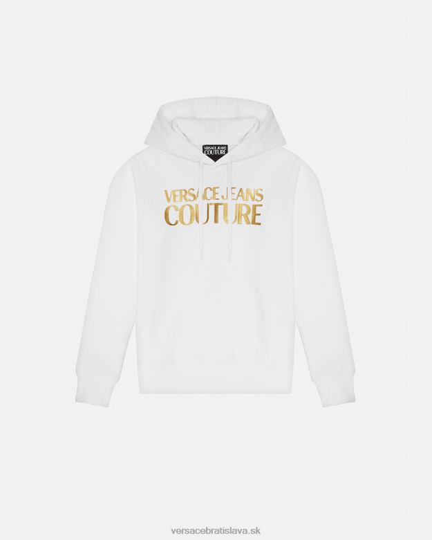 oblečenie X8X8P2235 Versace mikina s logom zlatá a biela ženy