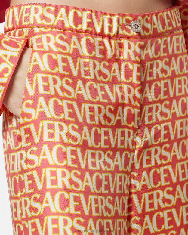 oblečenie X8X8P192 Versace celoplošné hodvábne nohavice vytlačiť ženy