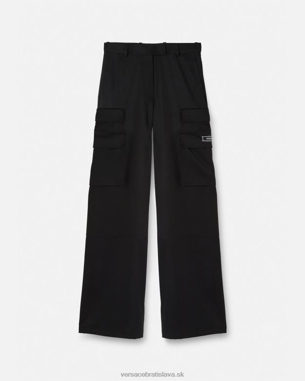 oblečenie X8X8P201 Versace cargo nohavice s logom čierna ženy