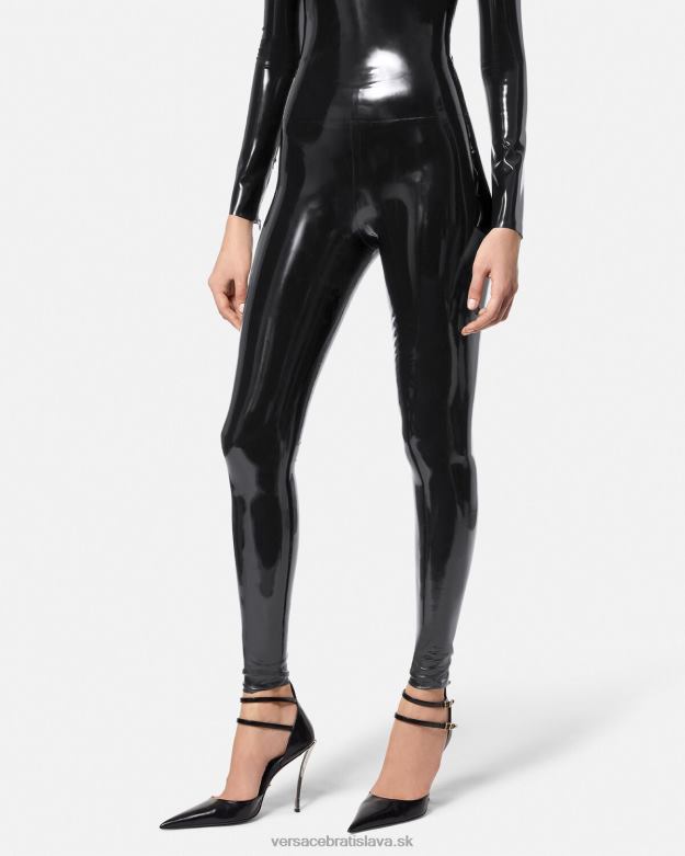 oblečenie X8X8P203 Versace latexové legíny čierna ženy