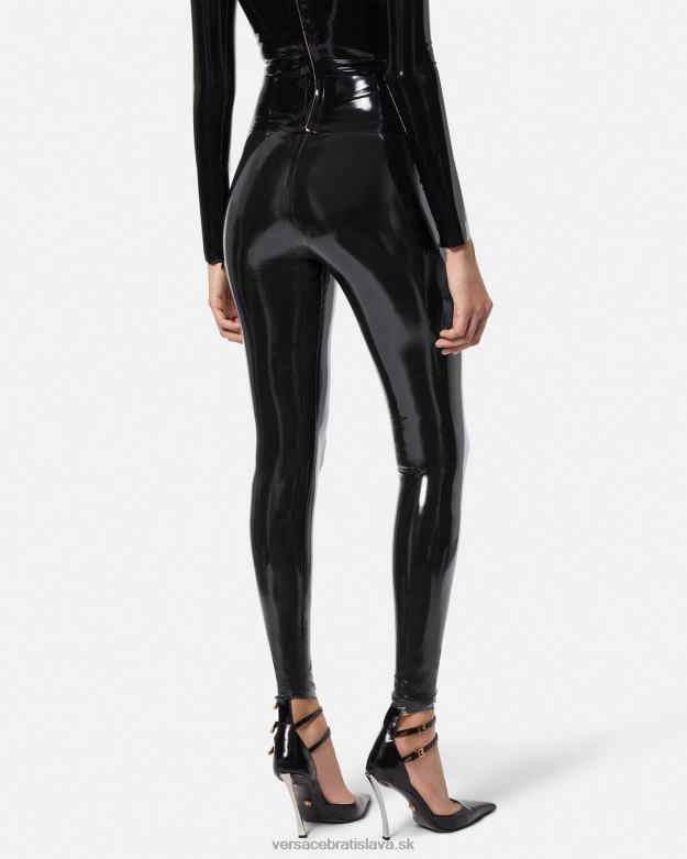 oblečenie X8X8P203 Versace latexové legíny čierna ženy