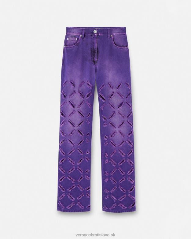 oblečenie X8X8P207 Versace strihané džínsy medúzy fialový ženy