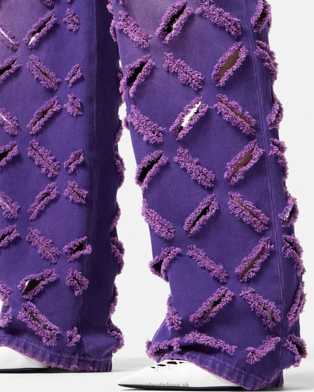 oblečenie X8X8P207 Versace strihané džínsy medúzy fialový ženy