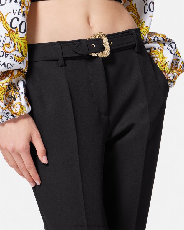 oblečenie X8X8P2150 Versace barokové nohavice s prackou čierna ženy