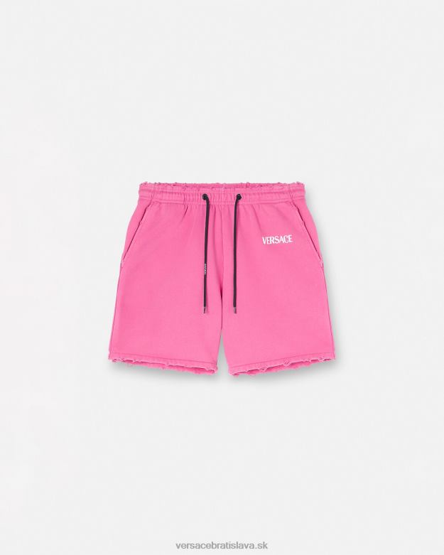 oblečenie X8X8P219 Versace potné šortky s distressed logom fuchsiová ženy