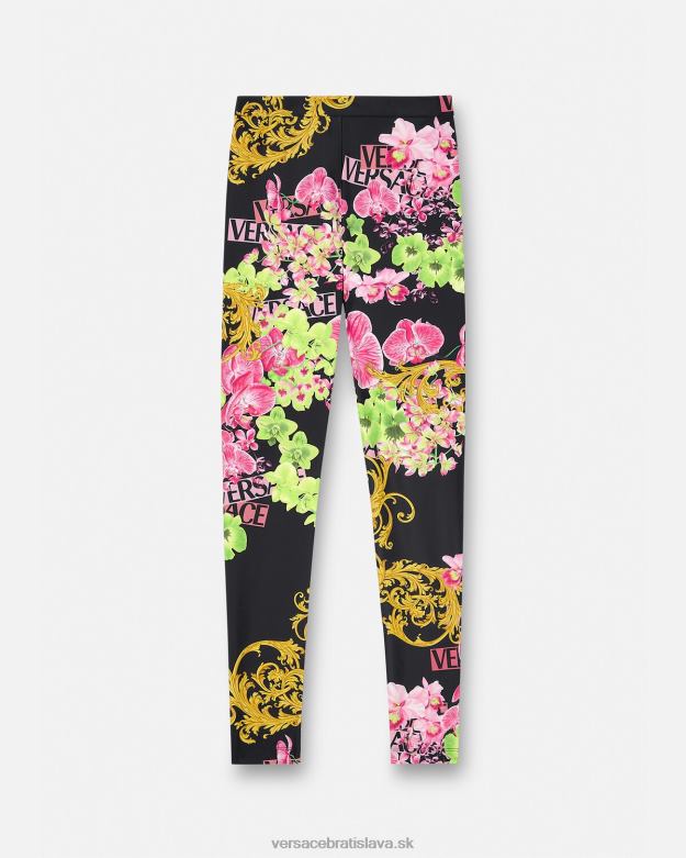 oblečenie X8X8P221 Versace medúzové orchideové legíny čierna a tlač ženy