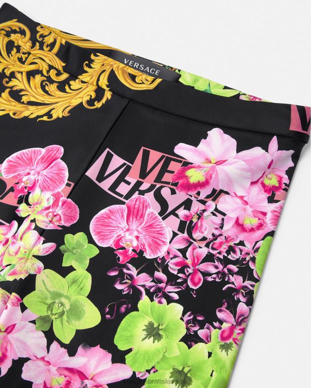 oblečenie X8X8P221 Versace medúzové orchideové legíny čierna a tlač ženy