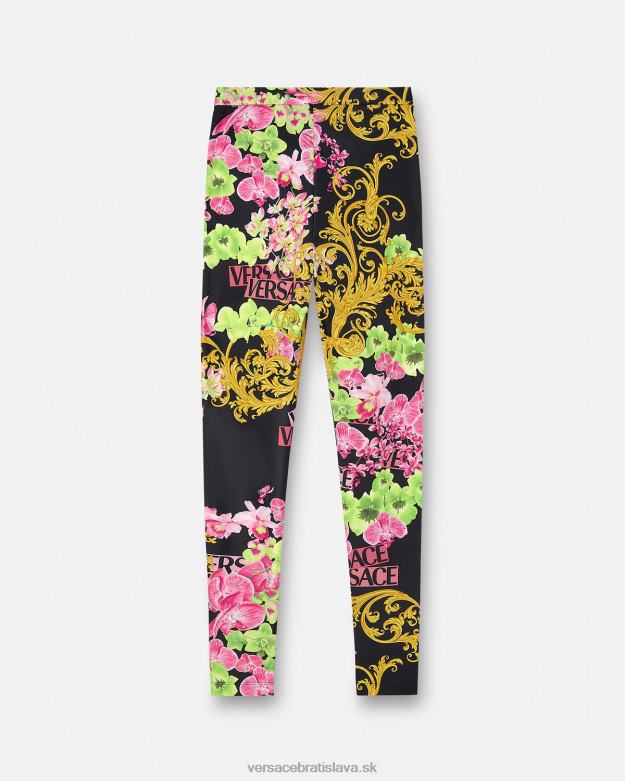 oblečenie X8X8P221 Versace medúzové orchideové legíny čierna a tlač ženy