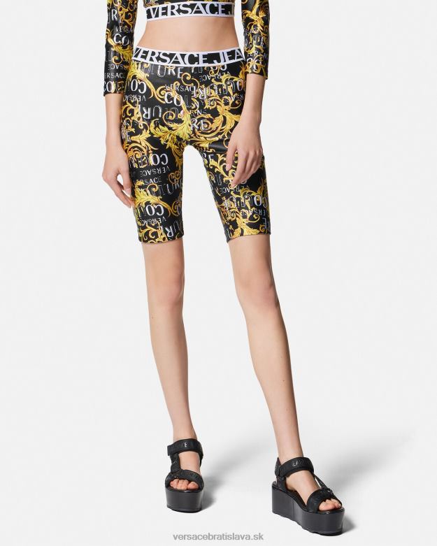 oblečenie X8X8P2239 Versace cyklistické šortky s logom couture jedna farba ženy
