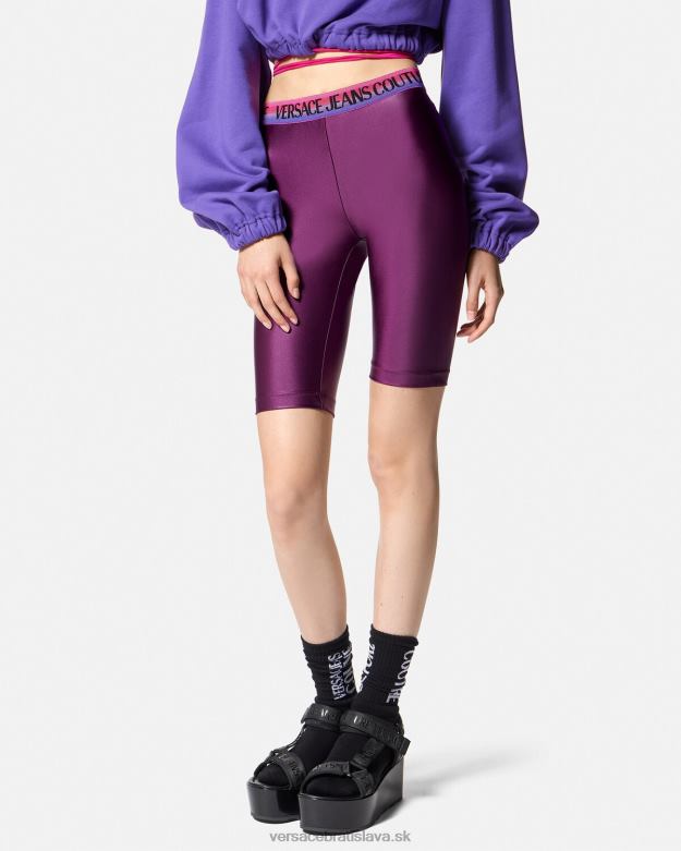 oblečenie X8X8P2242 Versace cyklistické šortky s logom fialový ženy