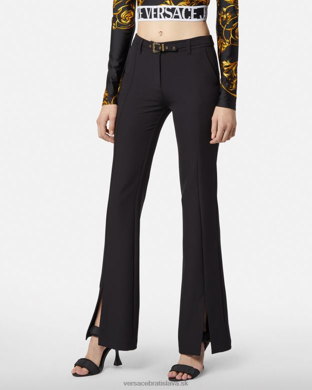 oblečenie X8X8P2247 Versace baroková couture1 nohavice s prackou čierna ženy