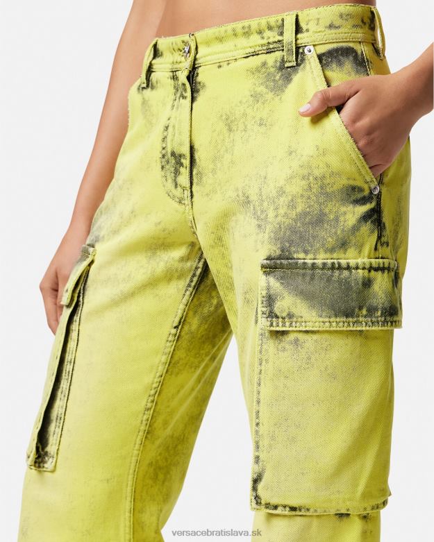 oblečenie X8X8P225 Versace núdzové cargo džínsy žltá ženy