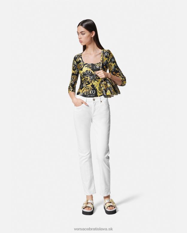 oblečenie X8X8P2211 Versace logo couture body čierne zlato ženy