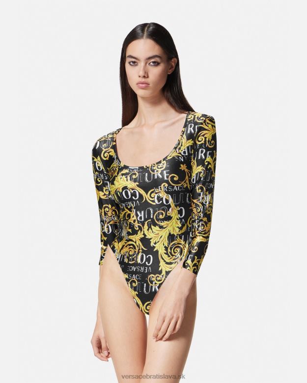 oblečenie X8X8P2211 Versace logo couture body čierne zlato ženy
