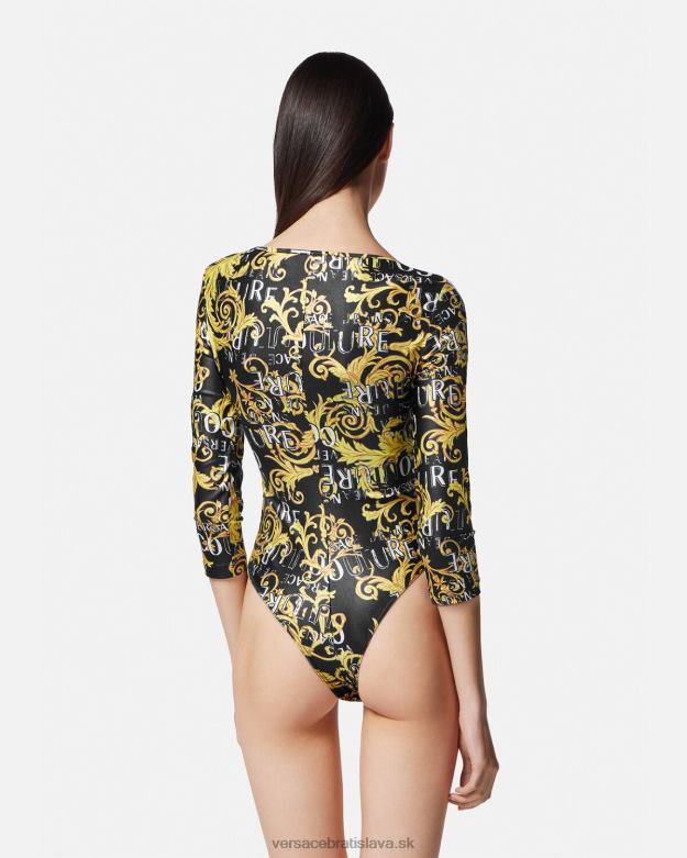 oblečenie X8X8P2211 Versace logo couture body čierne zlato ženy