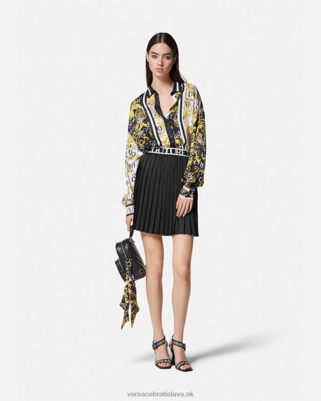 oblečenie X8X8P2202 Versace módna košeľa s logom čierne zlato ženy