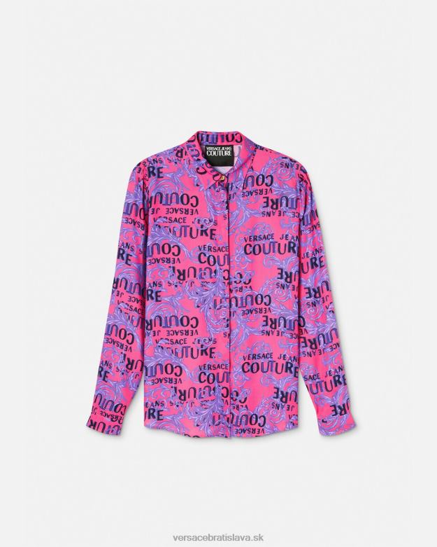oblečenie X8X8P2203 Versace módna košeľa s logom fuchsiová ženy