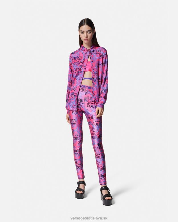 oblečenie X8X8P2203 Versace módna košeľa s logom fuchsiová ženy