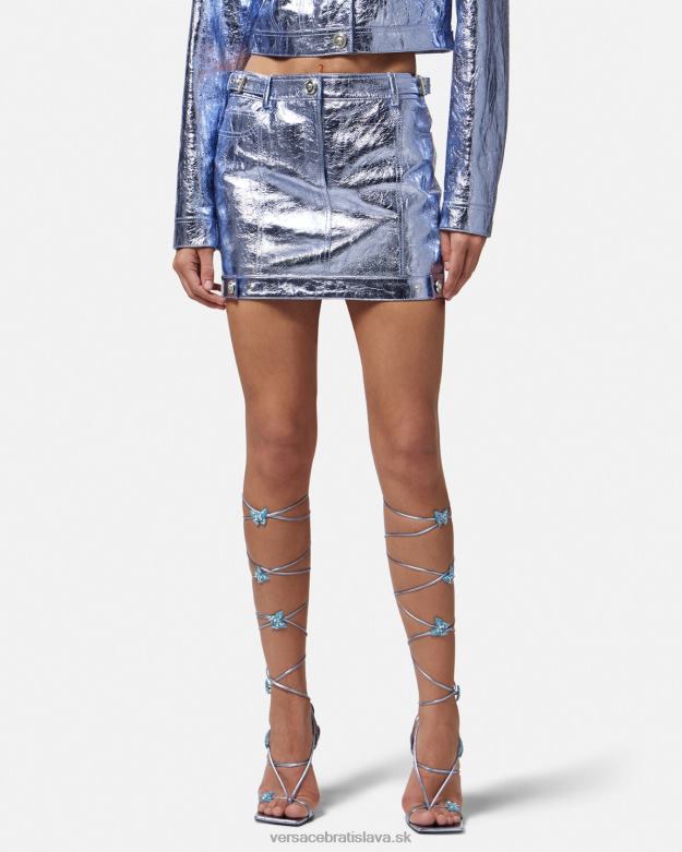 oblečenie X8X8P160 Versace Medusa metalická kožená minisukňa kovové ženy