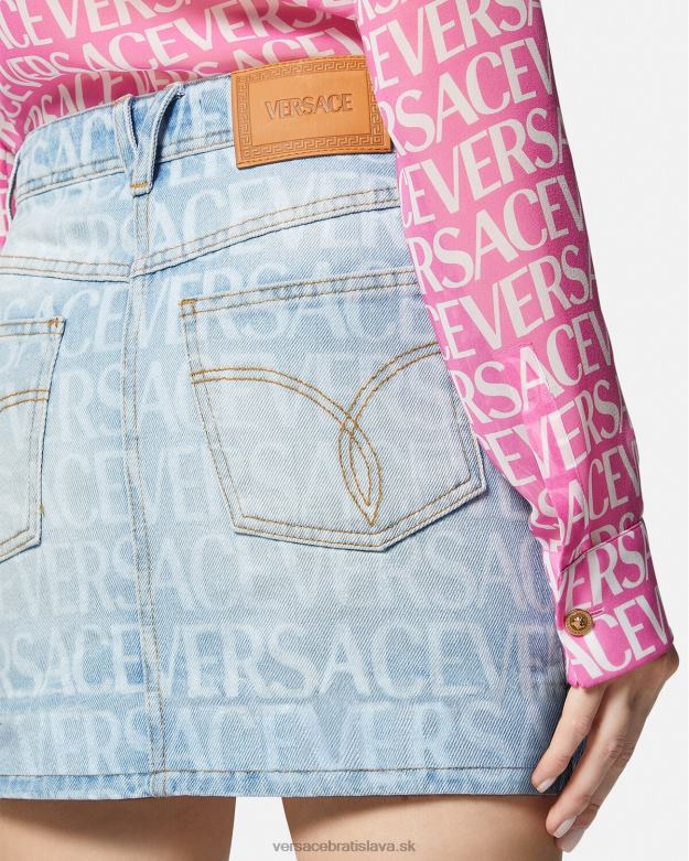 oblečenie X8X8P168 Versace celoplošná džínsová minisukňa Modrá ženy