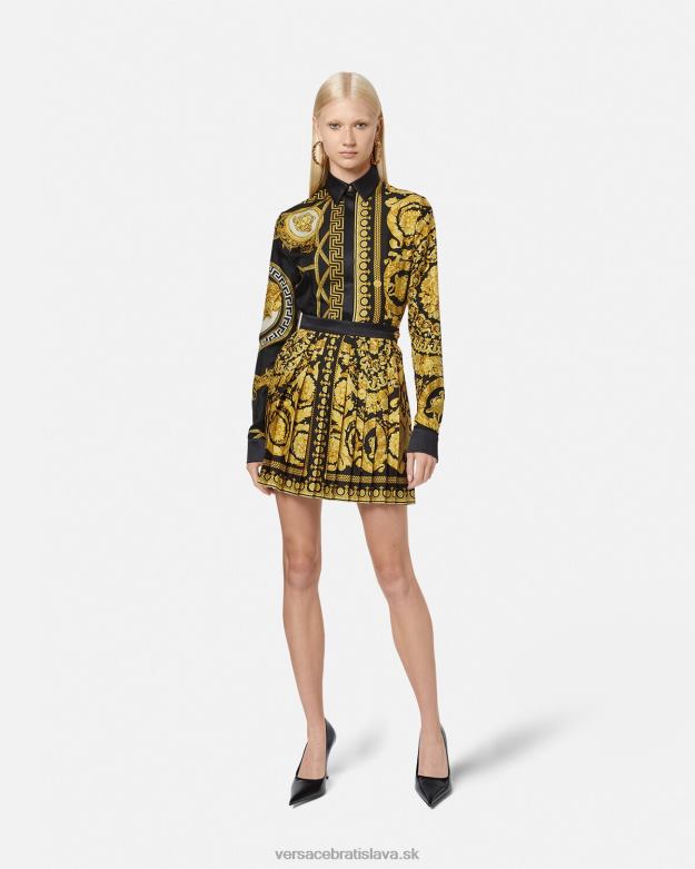 oblečenie X8X8P169 Versace baroková plisovaná sukňa vytlačiť ženy