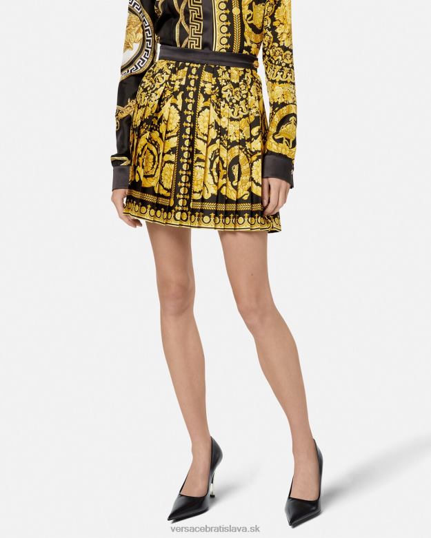 oblečenie X8X8P169 Versace baroková plisovaná sukňa vytlačiť ženy