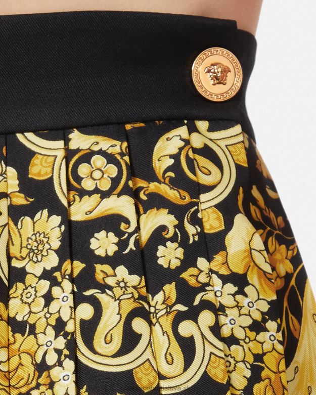oblečenie X8X8P170 Versace baroková plisovaná hodvábna sukňa vytlačiť ženy