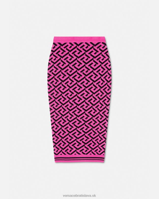 oblečenie X8X8P180 Versace la greca žakárová midi sukňa fuchsiová ženy