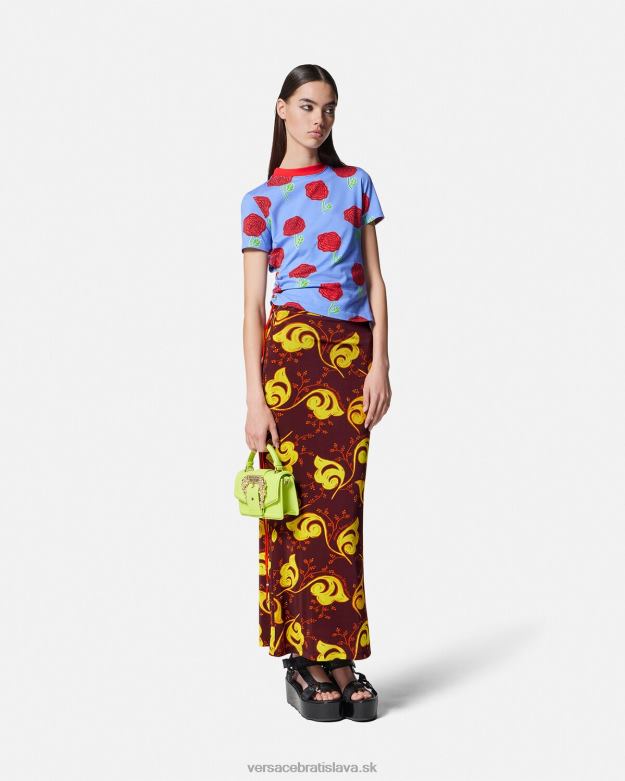 oblečenie X8X8P2181 Versace vetvičková midi sukňa fialový ženy