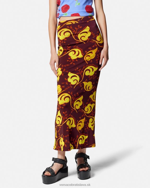 oblečenie X8X8P2181 Versace vetvičková midi sukňa fialový ženy