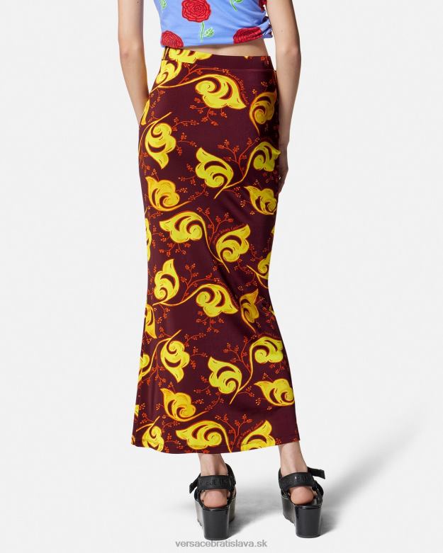 oblečenie X8X8P2181 Versace vetvičková midi sukňa fialový ženy