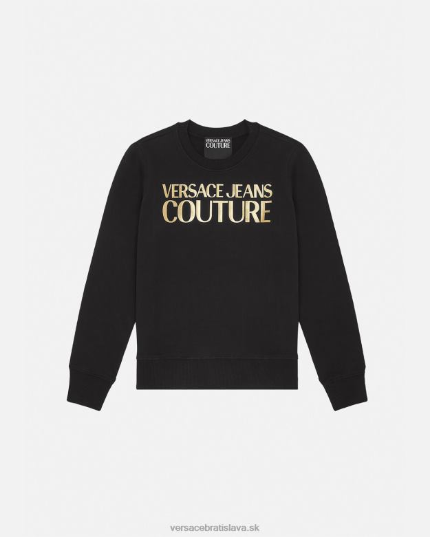 oblečenie X8X8P2155 Versace sveter s logom čierne zlato ženy