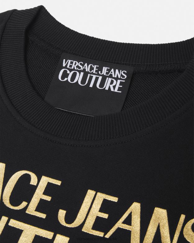 oblečenie X8X8P2155 Versace sveter s logom čierne zlato ženy