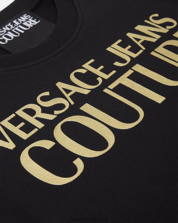 oblečenie X8X8P2155 Versace sveter s logom čierne zlato ženy