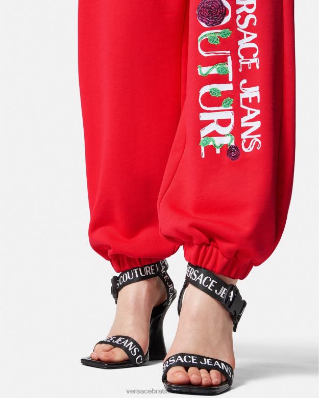 oblečenie X8X8P2177 Versace tepláky s logom ruží oranžová ženy