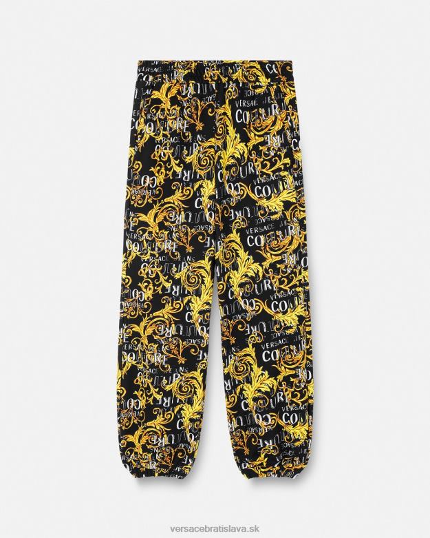 oblečenie X8X8P2238 Versace tepláky s logom couture čierne zlato ženy