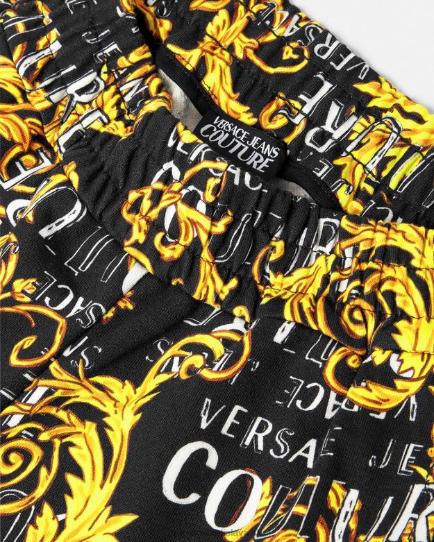 oblečenie X8X8P2238 Versace tepláky s logom couture čierne zlato ženy