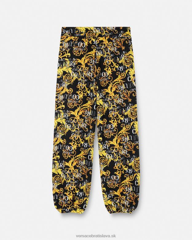 oblečenie X8X8P2238 Versace tepláky s logom couture čierne zlato ženy
