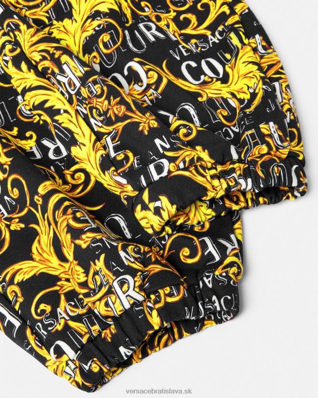 oblečenie X8X8P2238 Versace tepláky s logom couture čierne zlato ženy